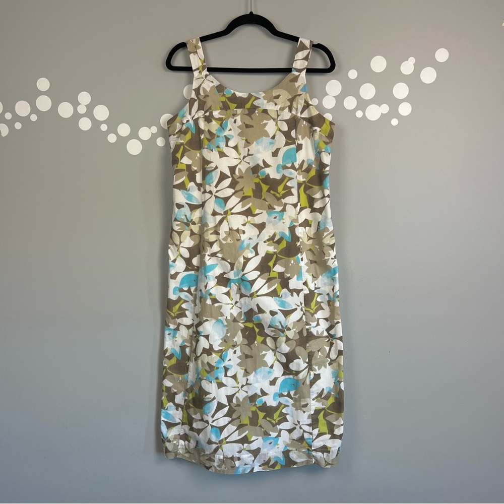 J. Jill Floral Sleeveless Cotton Sheath Dress Size 12P